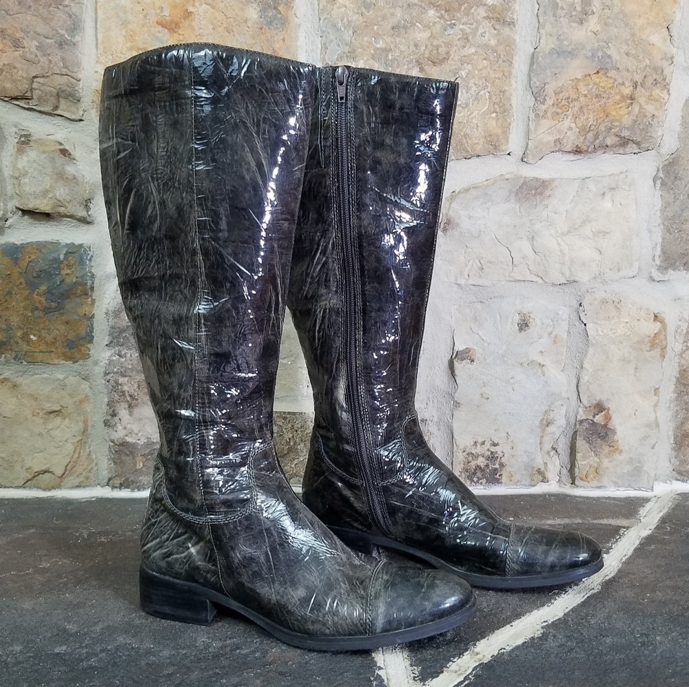 ECCO 36 Marbled Green Riding Boots